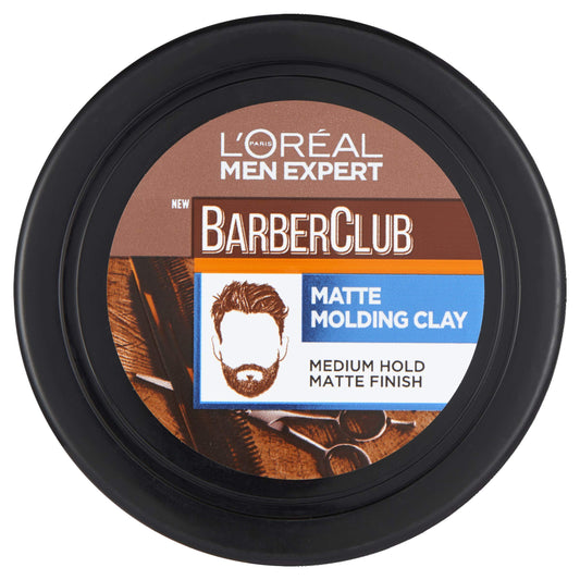 L’Oréal Paris men expert L'Oreal Paris Men Expert Barber Club Matte Molding Clay, Matte Finish with Medium Hold and Texturised Definition, Enriched with Natural Cedarwood Essential Oil, Barber Club Clay, 75ml