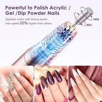 COSLUS Nail Drill Cordless Portable Electric Manicure and Pedicure Set, Professional Nail Files for Acrylic Gel Nails, 45 Nail Drill Kits, Cuticles Hard Skin, Adjustable Speed Rechargeable E File