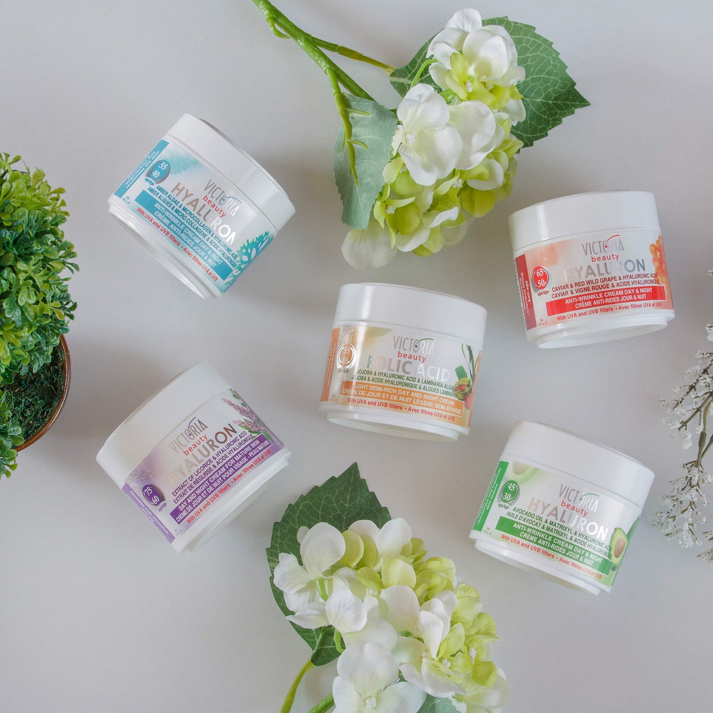 Victoria Beauty Face Cream for Mature Skin (Age 50-65) - Day and Night Anti-Aging Anti Wrinkle Moisturiser with Hyaluronic Acid, Retinol, Vitamin E and Caviar - UVA/UVB Filter,50ml