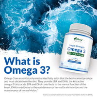 Nu U Nutrition - Omega 3 2200mg & Vitamin D3 2000IU - 250 Softgel Capsules - 726mg EPA & 484mg DHA per Serving - Alternative to Cod Liver Oil Capsules - High Strength, Wild Caught - Made in the UK
