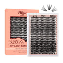 Higu clace 320PCS Lash Clusters D Curl 30D+40D 0.07mm 9-16mm DIY Individual Lashes Cluster Wispy Lash Clusters Matte Black Natural Look DIY Eyelashes at Home (30D+40D-0.07D-9-16MIX)