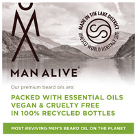 MAN ALIVE Beard Oil for men by Man Alive 99% Natural skincare 50ml with Oatmeal, Argan Oil, Jojoba Oil & Almond Oil, gifts for men softens facial hair mens gifts birthday gifts for him (Bourbon & Oak)