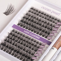 ocean pearl Ocean Pearl Cluster Lashes Kit 144PCS Eyelash Clusters 10-16mm Lash Extension Kit Individual Eyelashes DIY Eyelash Extension Kit Natural Lash Clusters with Bond and Seal Lash Glue-DM25