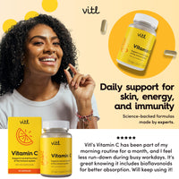 VITL Vitl Vitamin C 500mg Supplement - 30 Vegan Easy to Swallow Capsules - Support Normal Functioning of the Immune System - 1 Month Supply