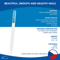 Mont Bleu Colour Crystal Nail File in Black Pouch - Czech Tempered Glass - Handmade in Czech Republic