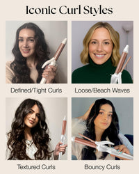 Lily England 25mm Curling Tongs for Short & Long Hair, Rose Gold