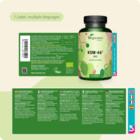 Vegavero Organic Ashwagandha KSM 66 | 600 mg Root Extract Daily | 180 Capsules | 5% Withanolides | Lab-Tested | NO Additives | Vegan