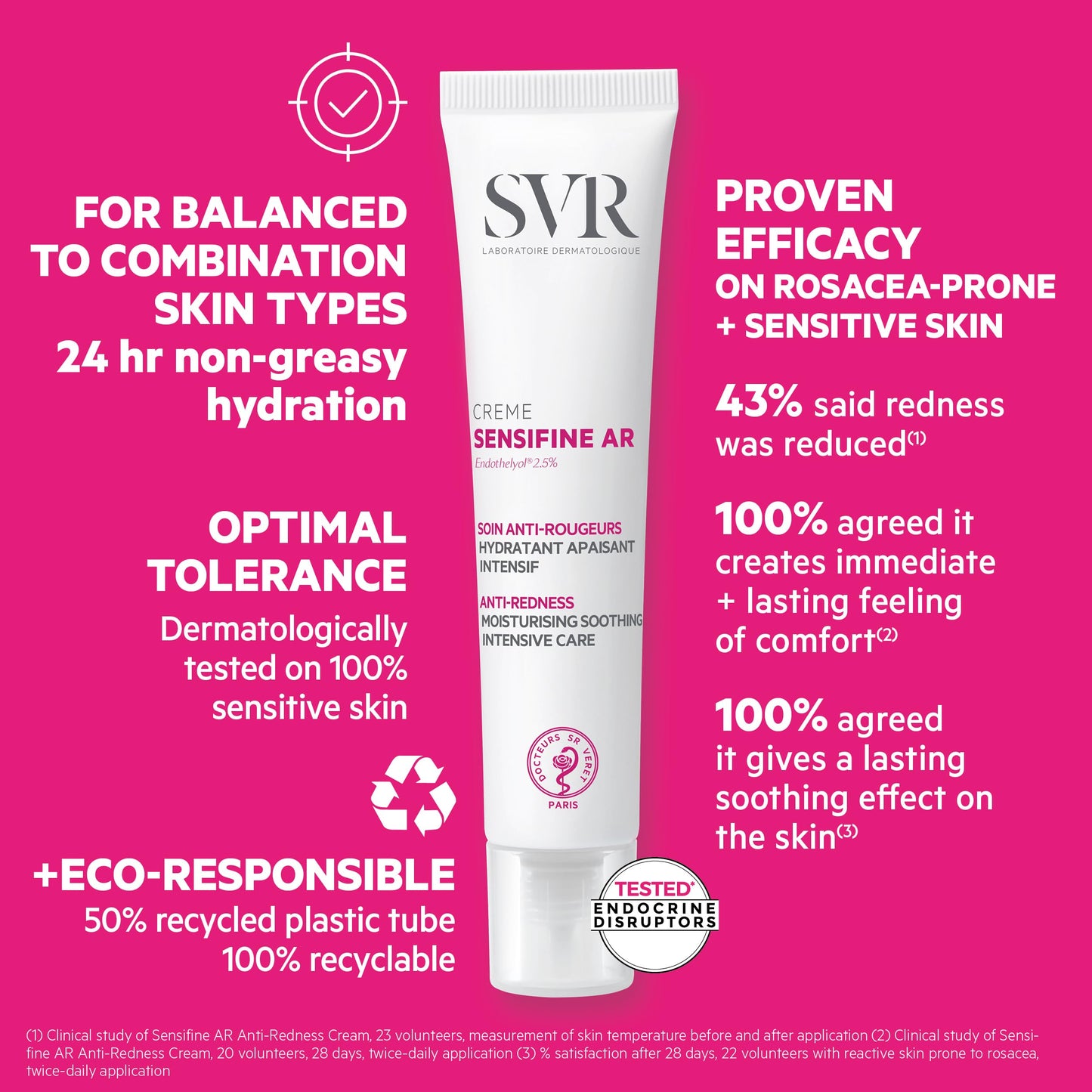 SVR SENSIFINE AR Cooling Hydrating Rosacea Cream for Face, Intensive Soothing Anti-Redness Moisturiser, 40ml (Balanced Skin)