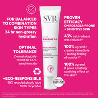 SVR SENSIFINE AR Cooling Hydrating Rosacea Cream for Face, Intensive Soothing Anti-Redness Moisturiser, 40ml (Balanced Skin)