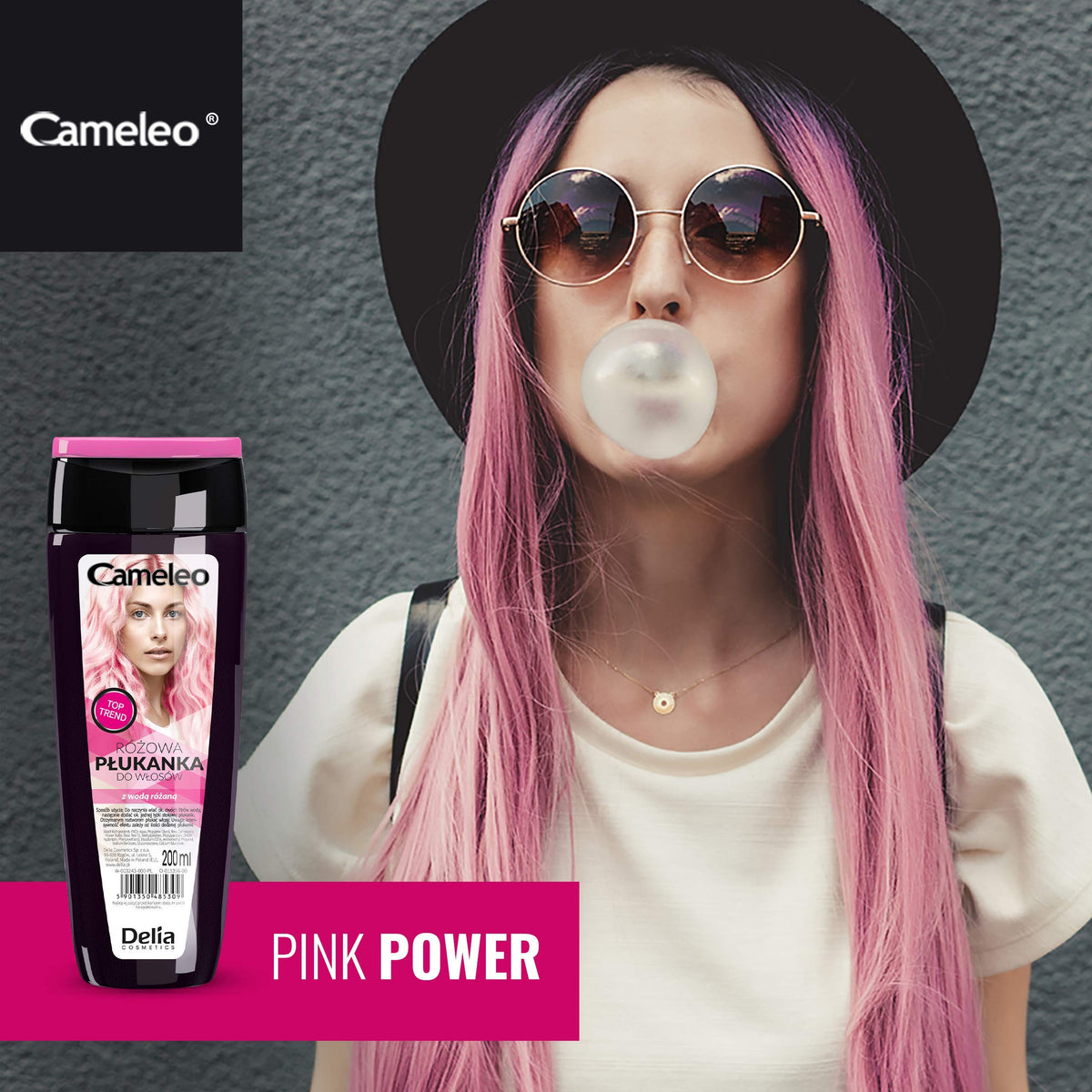 Cameleo - Pink Hair Toner with Rose Water, NO Yellow Shades, Tones, Semi Permanent Hair Dye - Blonde, Grey Hair - Colour & Care - Paraben Free | 200ml