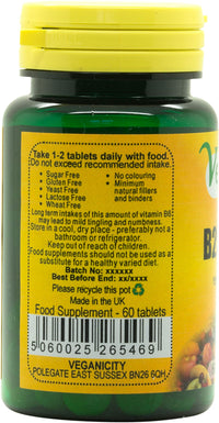 Veganicity B25 Complex : Vitamin B Supplement : 60 Tablets, in a Planet-Friendly 99% reccyled Pot