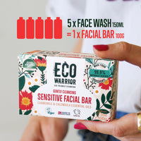 Little Soap Company Eco Warrior Sensitive Facial Bar Soap | Vegan, Cruelty-Free, No SLS or Parabens, Eco Friendly - Gently Cleansing Natural Soap Bar Made with Castile Olive, Chamomile & Calendula Essential Oils, 100g