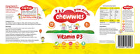 Vitamin D - Chewable Gummies- Vegetarian, Vegan, Halal, Sugar Free & Gluten Free, Non-GMO - for Adults and Children to Support Healthy Growth and Development by Chewwies Vitamins