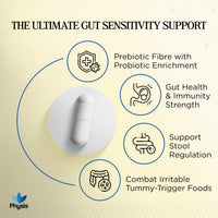 Physis Prebiotics with Probiotics | FOS Fibre Supplement | Gut Health Fiber & Digestion | Diarrhoea & Constipation Relief | 60 Vegan Capsules | 2 Month Supply | Lactobacillus Acidophilus