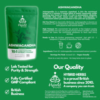 Hybrid Herbs HYBRID HERBS – ASHWAGANDHA HIGH Strength Powder (113g) – Supplement for Stamina, Energy, Calm, Sleep Aid, Adaptogen with Withanolides - 10X Strength Extract - 113 Servings