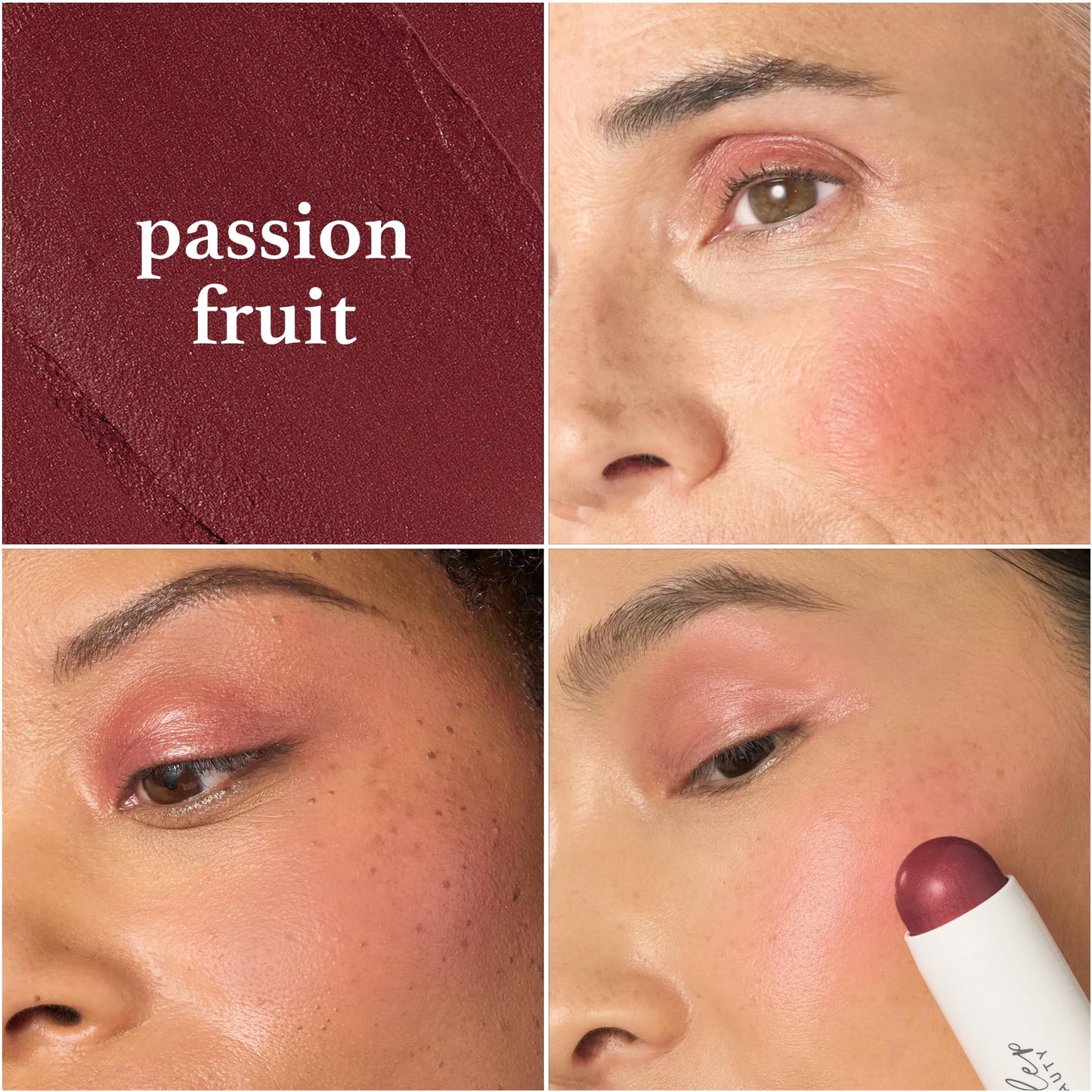 Julep Skip The Brush Cream to Powder Blush Stick - Passion Fruit - Blendable and Buildable Color - 2-in-1 Blush and Cheek Makeup Stick