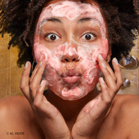 Al Hoor AL HOOR Moroccan Olive Facial Scrub Cleanser With Rose - For Oily Skin Acne Treatment + Konjac Exfoliating Sponge