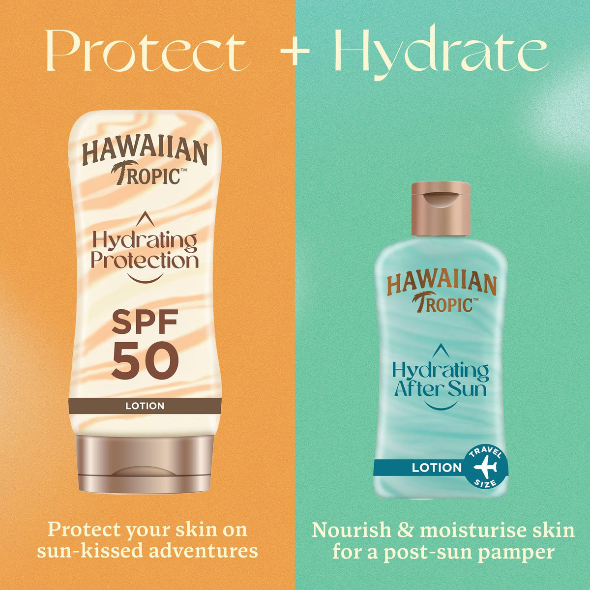 HAWAIIAN Tropic Hawaiian Tropic - Hydrating After Sun - Helps to preserve your tan, 60 ml, Travel Size, 24-Hour Moisturisation, With Aloe Vera, Vegan