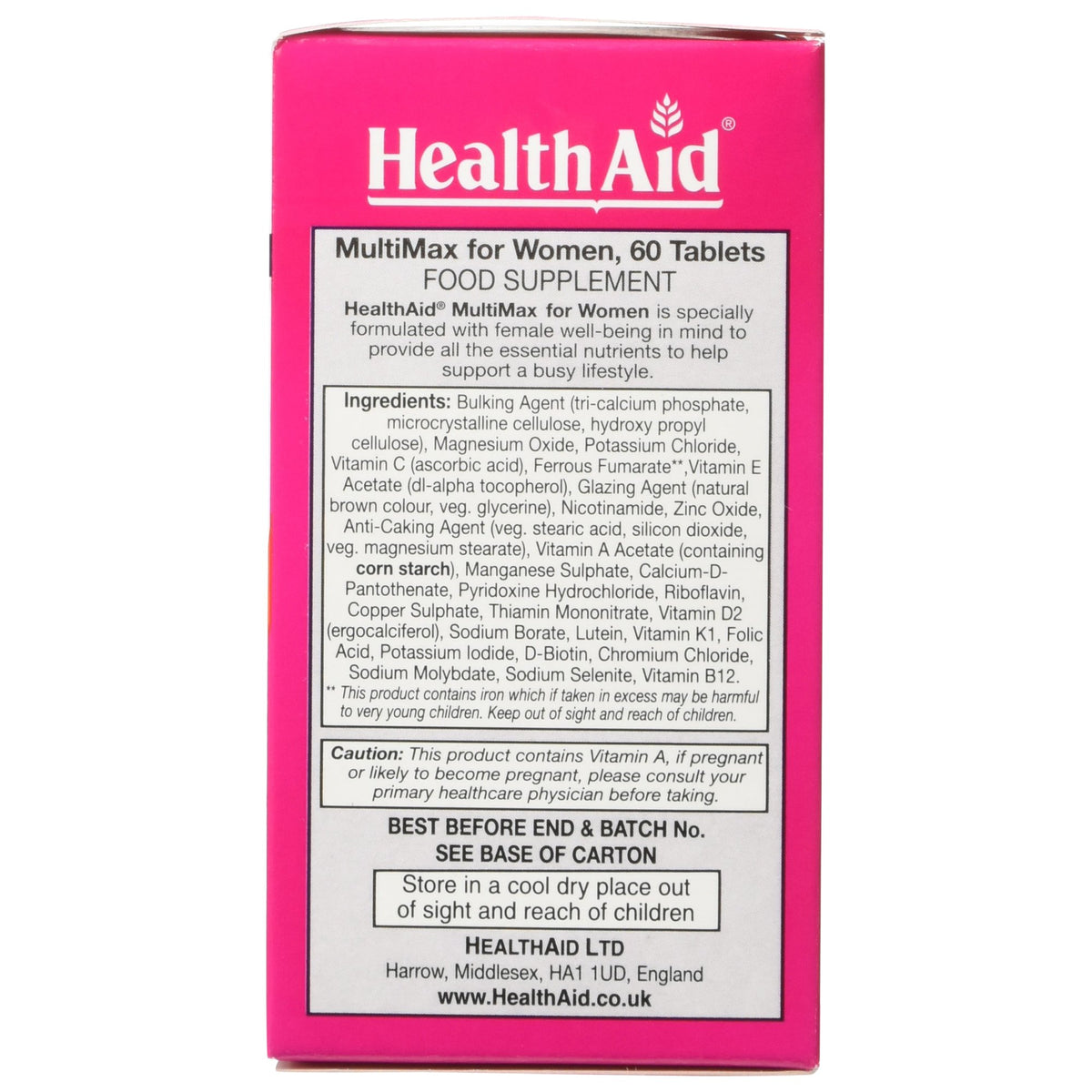 HealthAid Multi Max Vegetarian Tablets for Women - Pack of 60