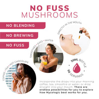 MYCO LOGIC LIFESTYLE MUSHROOMS Mycologic High Strength Lions Mane Tincture - 42,500mg 50ml Liquid Drops Functional Mushroom Supplement with Adaptogens Ashwagandha & Super Food Aronia Berry - Cognitive Performance, Memory & Focus