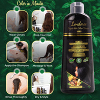 Londoree 5-in-1 Hair Dye Shampoo for Gray Hair - Ammonia-Free with Vitamin E, Argan Oil & Collagen - Moisturizes, Repairs, and Colours in 15 Minutes - 500 ML