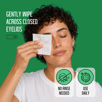 PURELID Tea Tree Eyelid Wipes – 100 Tea Tree Oil Eye Wipes for People with Dry Eyes & Allergies – Gentle Eyelid Cleanser with Hyaluronic Acid – Individually Wrapped & Biodegradable