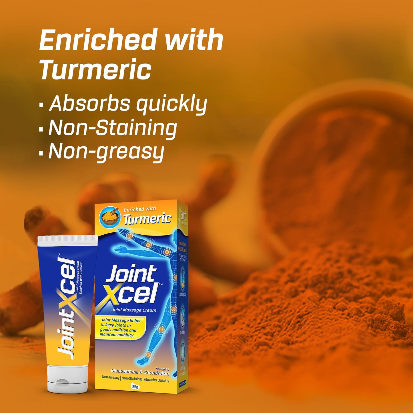 JointXcel® Joint Massage Cream enriched with Turmeric 85g