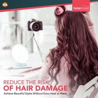 SOL 4pk Pink Hair Rollers for Hair Volume, Velcro Rollers for Hair Roller Pink Hair Curlers Rollers for Hair Curling Velcro Hair Rollers for Long Hair Rollers Self Grip Hair Rollers for Soft Bouncy Curls