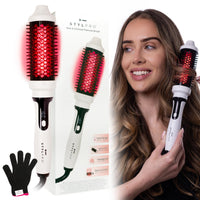 StylPro STYLPRO Thermal Brush with Red & Near Infrared LEDs – 58 NIR + 84 Red LEDs, Ceramic Barrel, Adjustable Heat, Lightweight Blowout & Curling Brush for All Hair Types