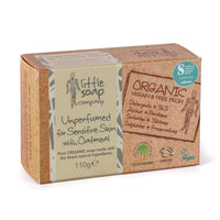 Little Soap Company Sensitive Unperfumed Soap Bar - Vegan, Cruelty Free, No SLS or Parabens, Unperfumed with English Oatmeal | Natural, & Organic Body & Hand Soap Bar(110g)