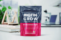 Biotin Hair Growth Supplement - 180 Tablets Enhanced with Zinc & Copper - Biotin 10,000 µg (mcg) per Serving - Vegan, Hair Skin & Nails Vitamins