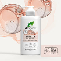 DR ORGANIC Dr Organic Skin Calm Probiotic Cream Cleanser, For Redness, Dry, Sensitive & Irritable Skin, Gentle Cleansing, Dermatologically Tested, Vegan, Cruelty Free, Paraben & SLS Free, Certified Organic,150ml