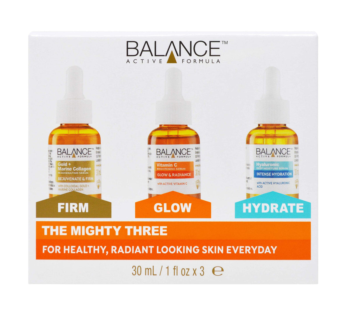 Balance Active Formula The Mighty Three (3 X 30ml) - Breakthrough Active Ingredients Visible Results. Three Targeted Serums That You Can Layer Together Or Use Individually.
