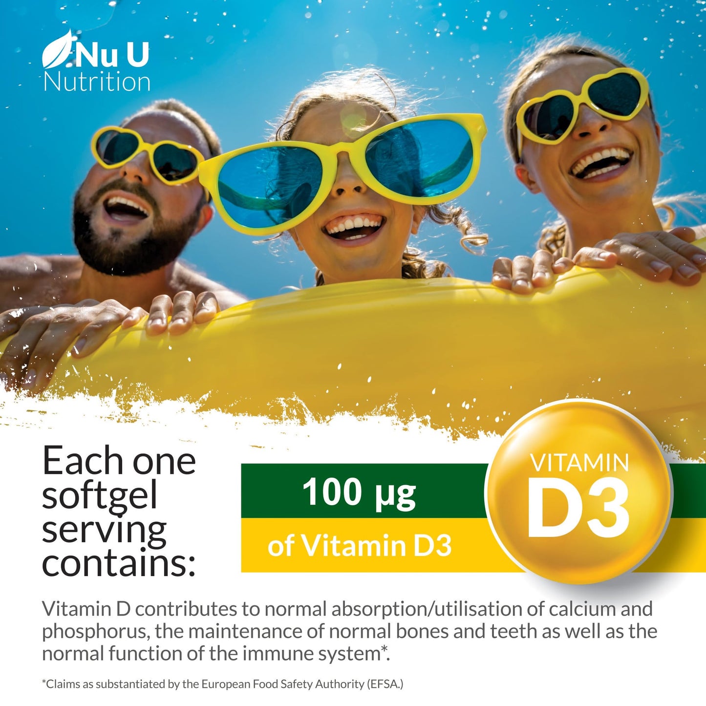 Vitamin D3 4000 IU, 365 Softgel Capsules NOT Tablets, Full Year Supply, Easy to Swallow Quadruple Strength Vitamin D3 Supplement