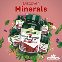 Natures Aid Calcium Magnesium and D3, Helps Maintain Normal Bones, Teeth and Muscle Function, Vegan, 90 Tablets