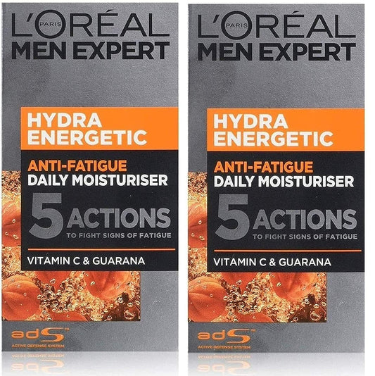 L'ORÉAL L'Oreal Paris Men Expert Hydra Energetic, Anti-Fatigue Moisturiser for Men, 50 ml 2 Pack
