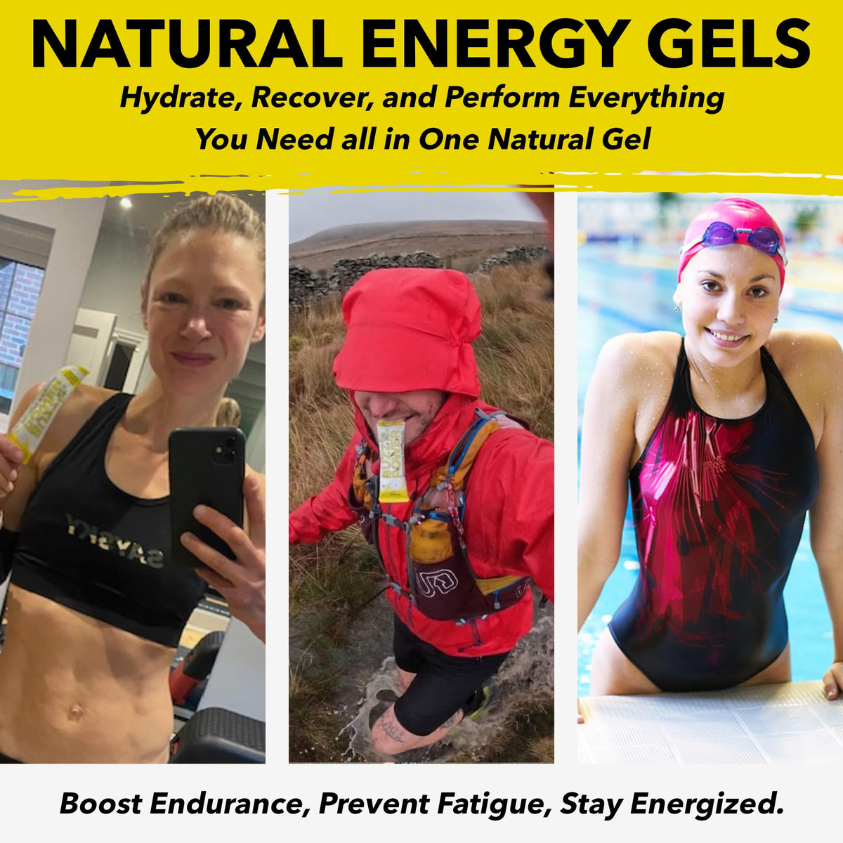 Buzz Power Honey Energy Gels for Running with 25g Carbohydrate (10 Pack) - Natural Running Gels with Performance Electrolytes, Glucose & Fructose for Endurance Athletes and Outdoor Activities