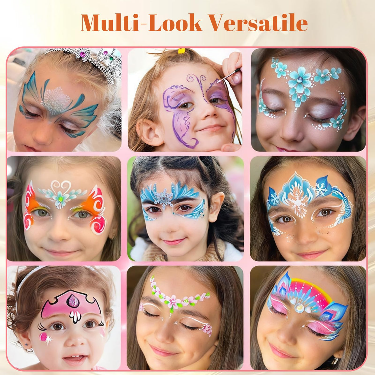 Mikloven Rainbow Face Paint Kit, 6 Vibrant Colors, Water-Soluble Body & Face Makeup for Theatre, Carnival, Cosplay, Hypoallergenic Quick-Dry Formula, Easy to Wash Off, 50g
