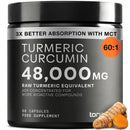 Toniiq Turmeric Curcumin – 48000mg from a 60:1 Extract with 95% Curcuminoids