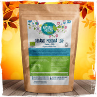 The Natural Health Market Organic RAW Moringa Leaf Powder - Certified Moringa Oleifera 13 Vitamins and Minerals and Over 19% Fibre and 27% Protein. (100g)