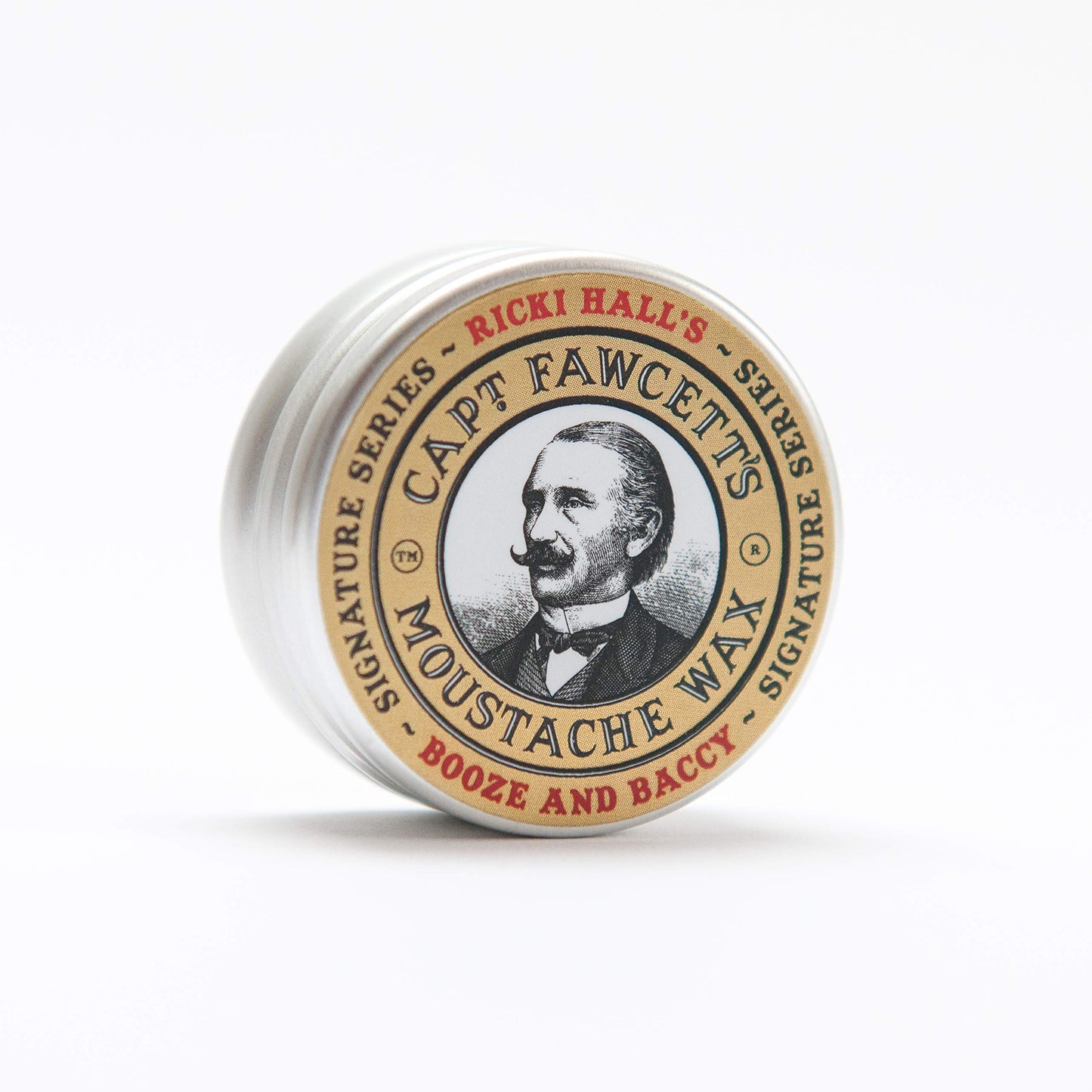 CAPTAIN FAWCETT Captain Fawcett Ricki Hall’s Booze & Baccy Moustache Wax 15ml – Firm Hold Moustache Styling Wax for Men – Whiskey, Honey & Tobacco Scented Grooming Wax for a Classic Finish