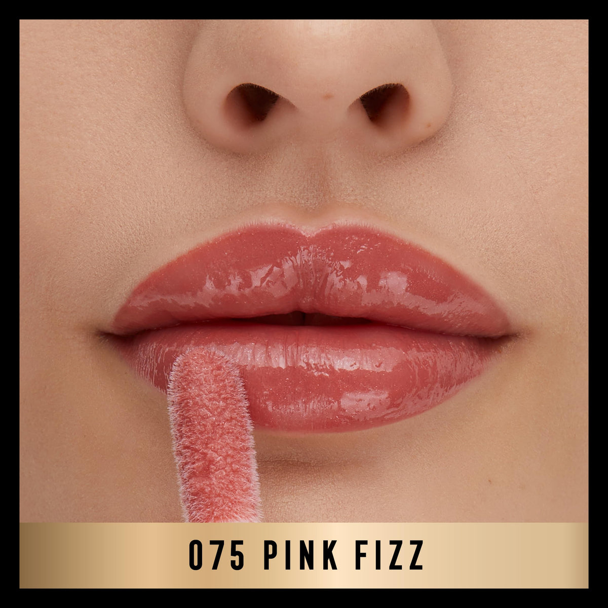 Max Factor 2000 Calorie Lip Glaze Pink Fizz, Full Shine Lip Gloss, Nourishing with Hyaluronic Acid & Squalane, Instant Plump, Non-Sticky, Vanilla-Milk Scent, Fuller Looking Lips