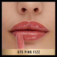 Max Factor 2000 Calorie Lip Glaze Pink Fizz, Full Shine Lip Gloss, Nourishing with Hyaluronic Acid & Squalane, Instant Plump, Non-Sticky, Vanilla-Milk Scent, Fuller Looking Lips