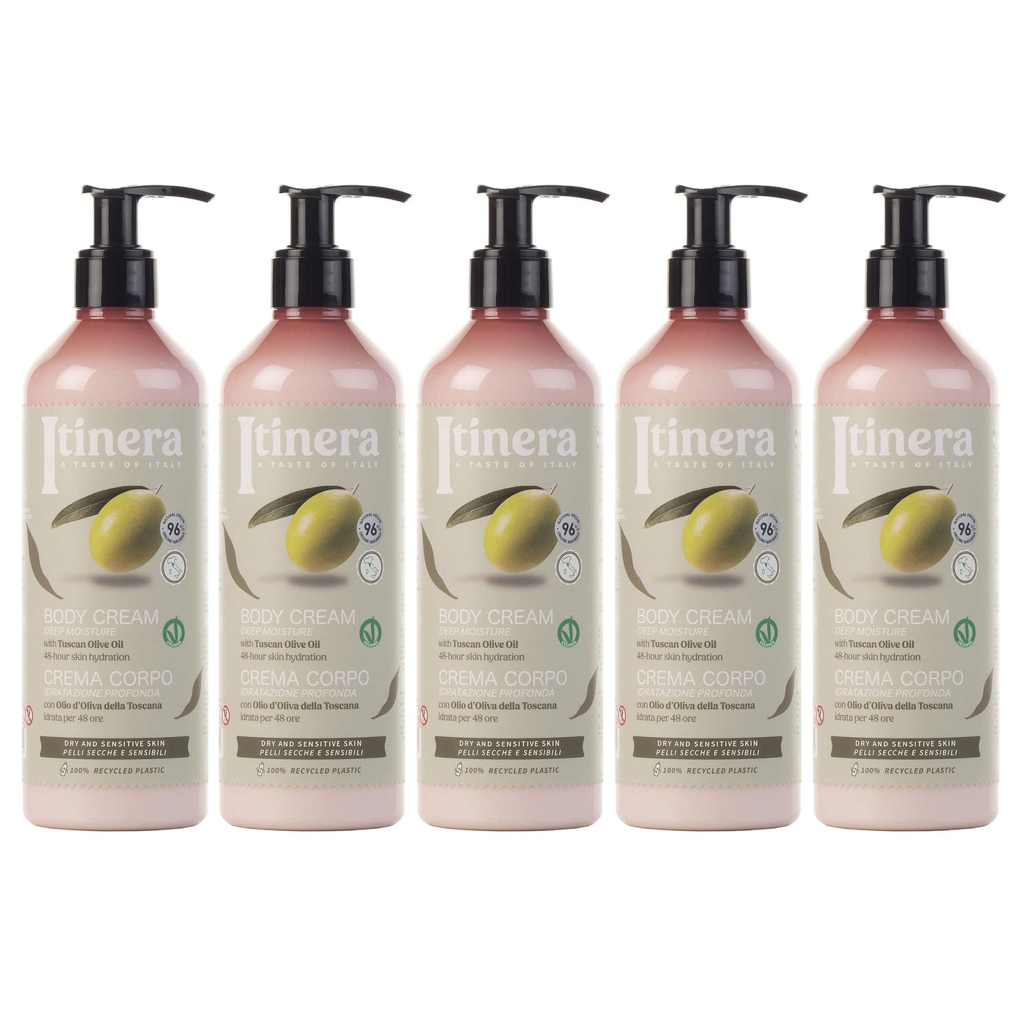 sarcia.eu Itinera Moisturising Body Cream with Tuscan olive oil, 96% natural ingredients 370 ml 1 unit