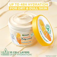 Garnier Body Superfood, Nutri Glow Body Cream, Vitamin C & Mango, for Dry & Dull Skin, Brightening & Glowing, Nourishing & Fast Absorbing, Vegan Formula, Approved by Cruelty Free International, 300ml