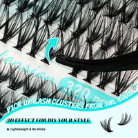 AMZGIRL LASH Lash Extension Kit 320Pcs,DIY Individual Lashes Clusters Kit,Lash Bond And Seal,Lash Remover For Eyelashes Extensions,Lash Applicator Tool For False Eyelash Cluster Kit At Home(3040D,D-Mix9-16mm Kit)