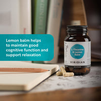 Viridian - L-Theanine and Lemon Balm 90 Veg Caps | 300mg Lemon Balm Extract & 200mg L-Theanine | Supports Cognitive Function | 100% Active Ingredients with No Fillers or Artificial Additives