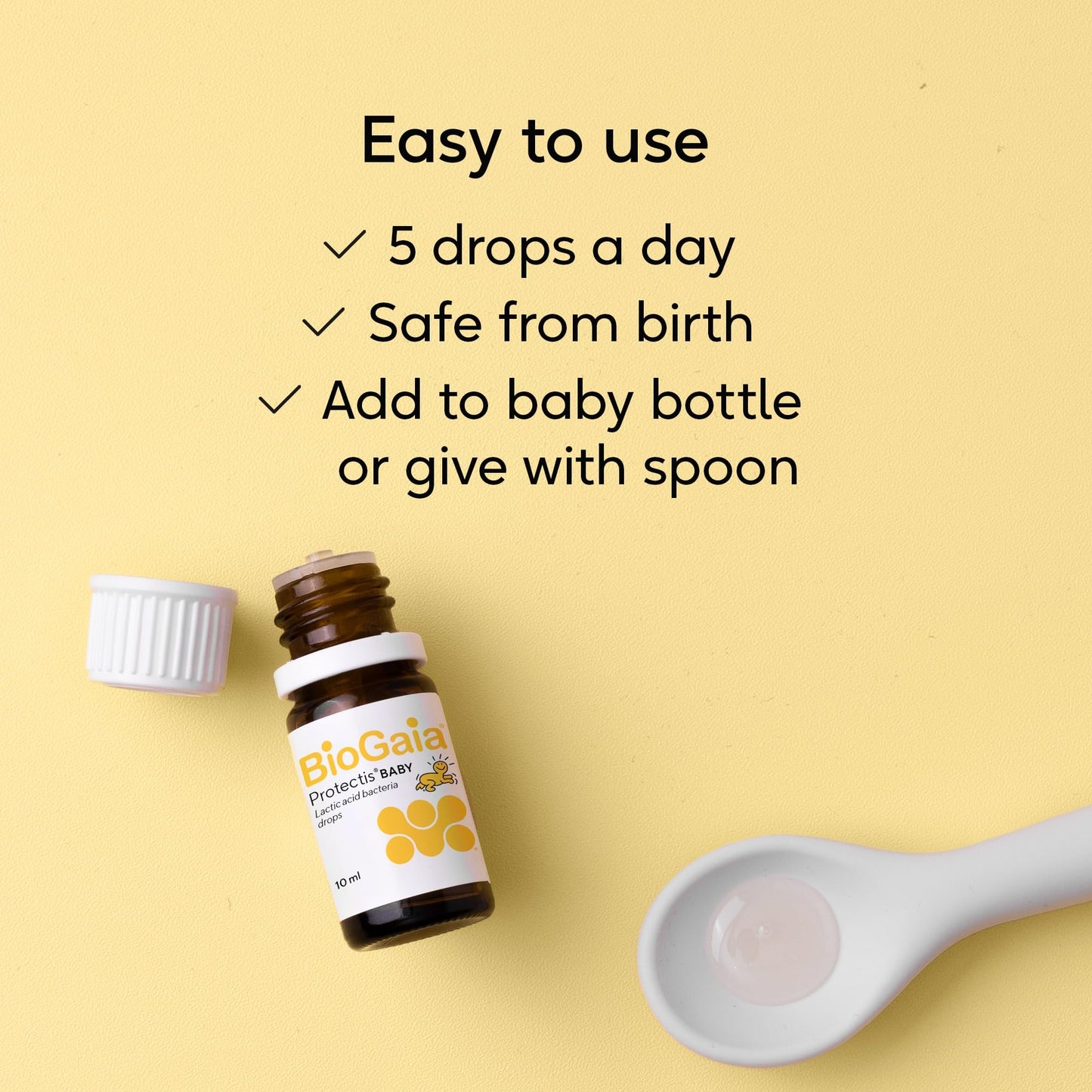 BioGaia Protectis Baby Drops | Probiotic Supplement for Newborns, Babies & Infants | Daily Digestive Support with ﻿100 Million Live L. Reuteri Probiotics | Features LongevityGuard | 10 ml