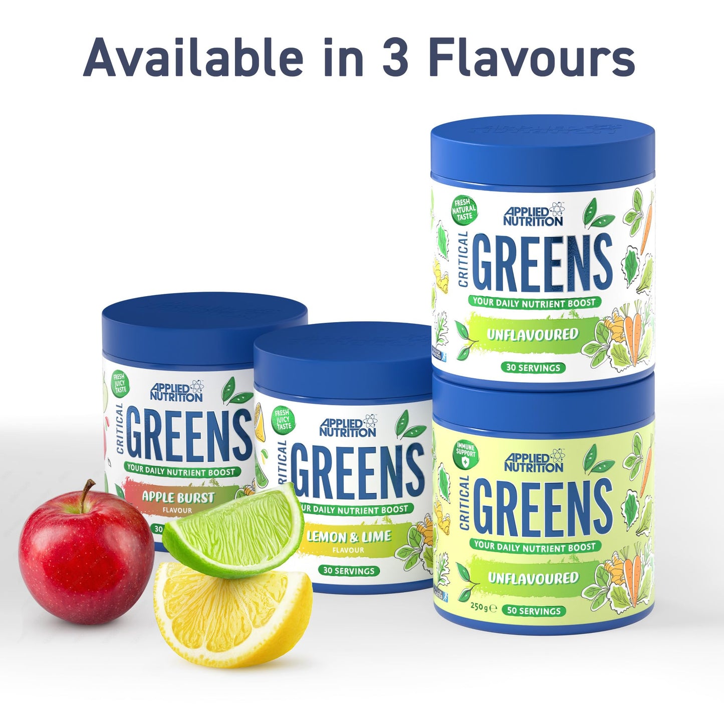 Applied Nutrition Critical Greens Powder and Superfood Blend for Gut Health Energy and Immune Support Vegan Daily Greens Juice Powder (150g - 30 Servings) (Apple Burst)