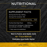 Summit Strength Shilajit Resin 50g, Authentic Himalayan Gold Grade, 100% Pure & Organic, 80% Fulvic Acid, 85+ Minerals & Ayurvedic Herbs, Supports Energy & Immune System, 500mg Per Serving